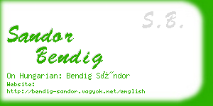 sandor bendig business card